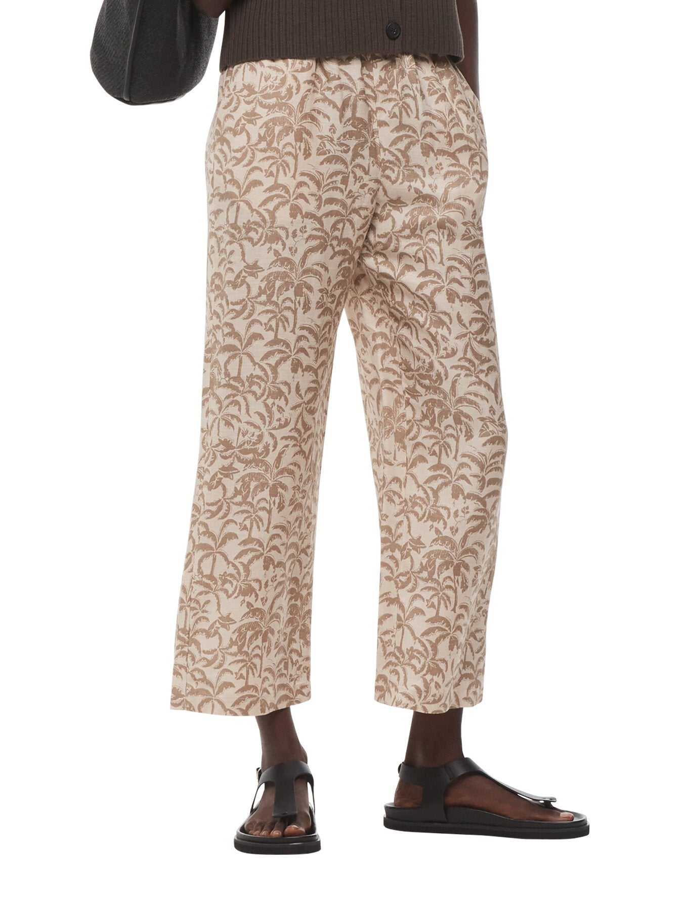 Palm Print Cropped Trouser