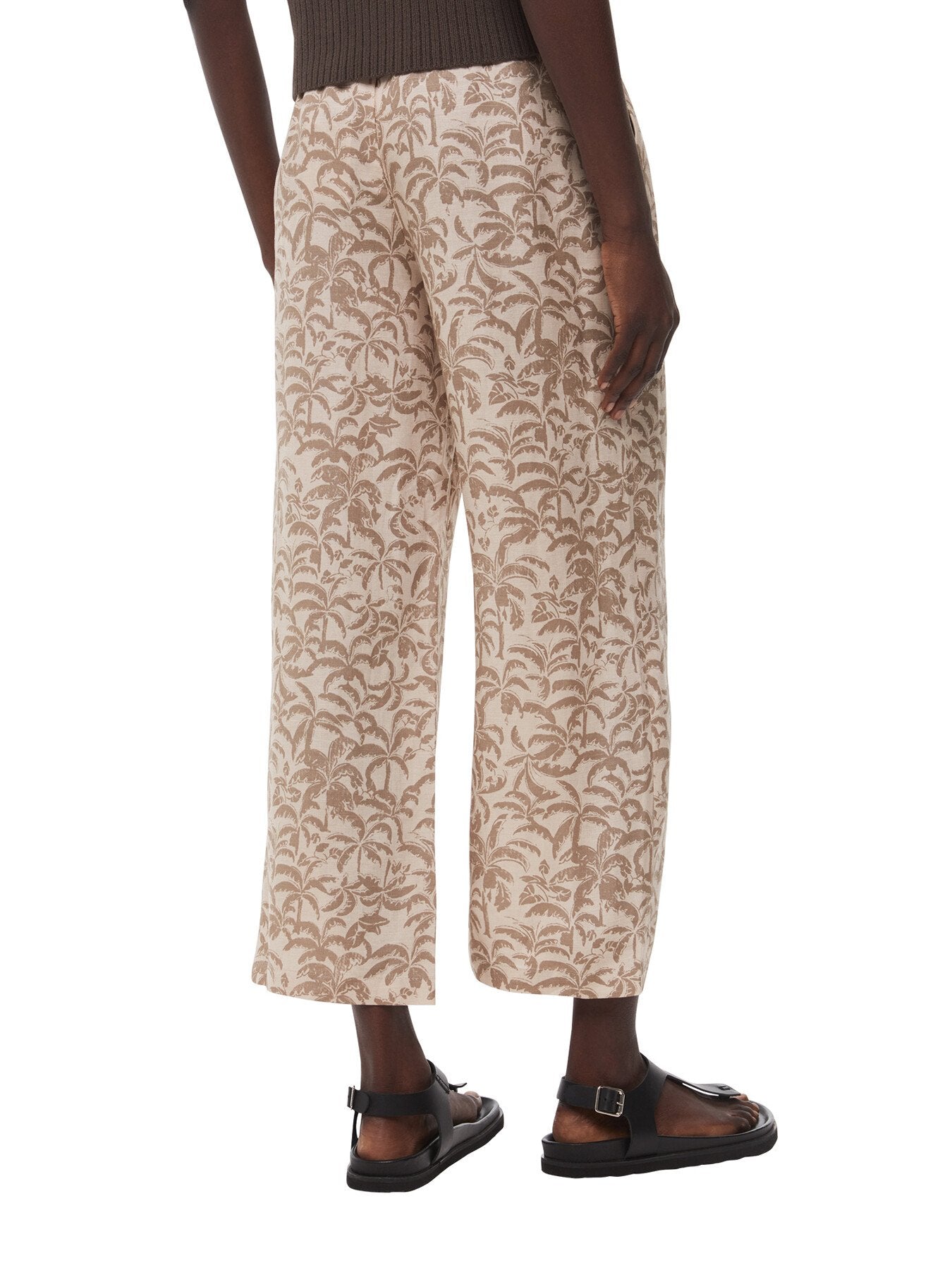 Palm Print Cropped Trouser