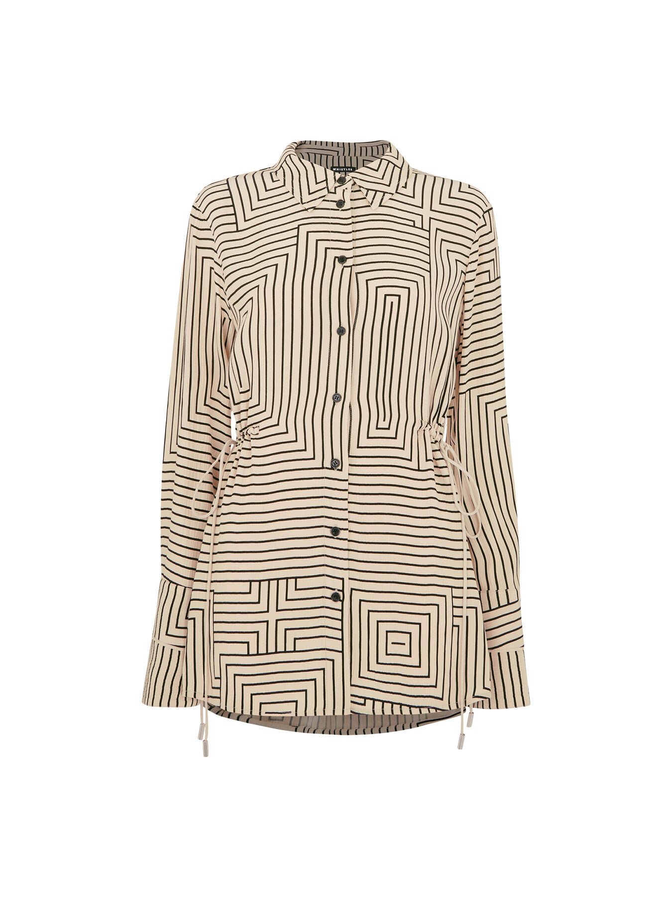 Angled Stripe Tie Detail Shirt