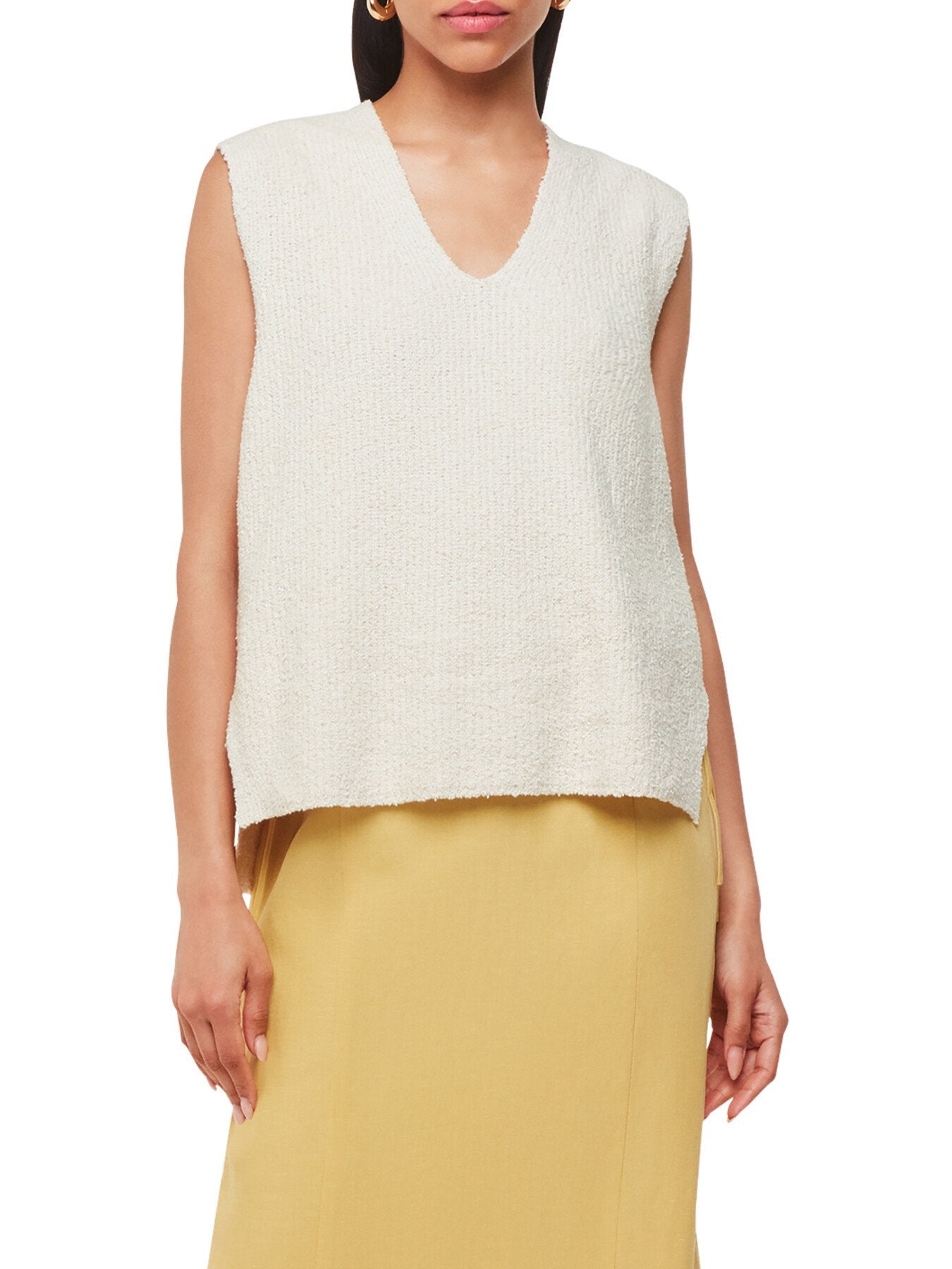 Cotton Textured V Neck Tank