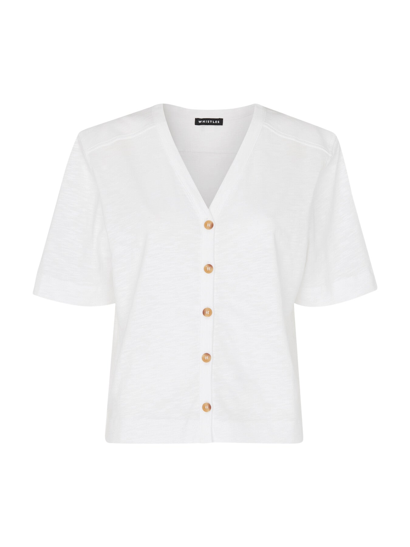 Ella V Neck Button Through Tee
