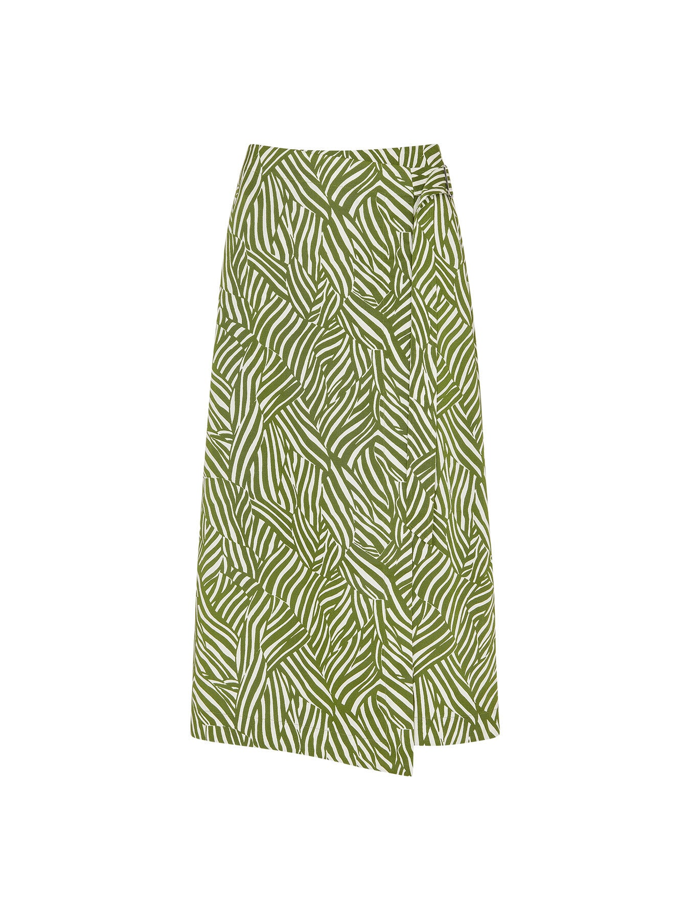 Linear Leaf Wrap Midi Skirt
