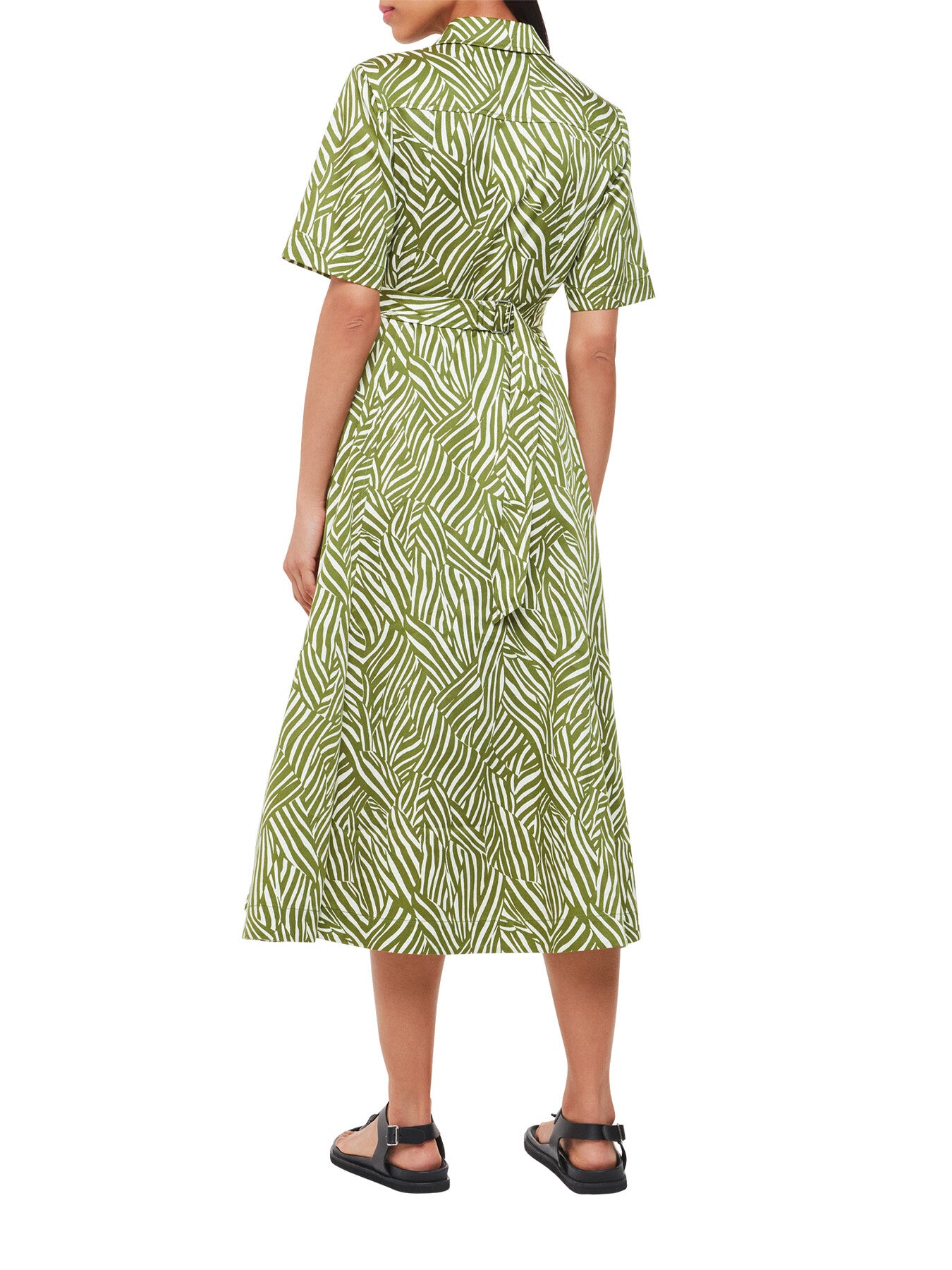 Linear Leaf Midi Dress