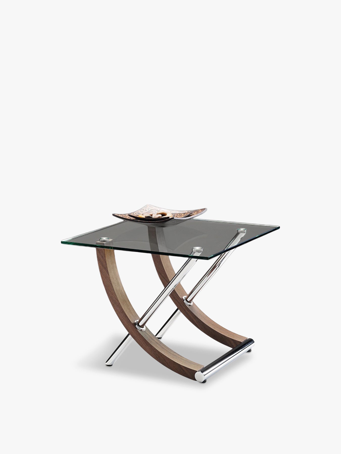 Tusk Glass Top Lamp Table