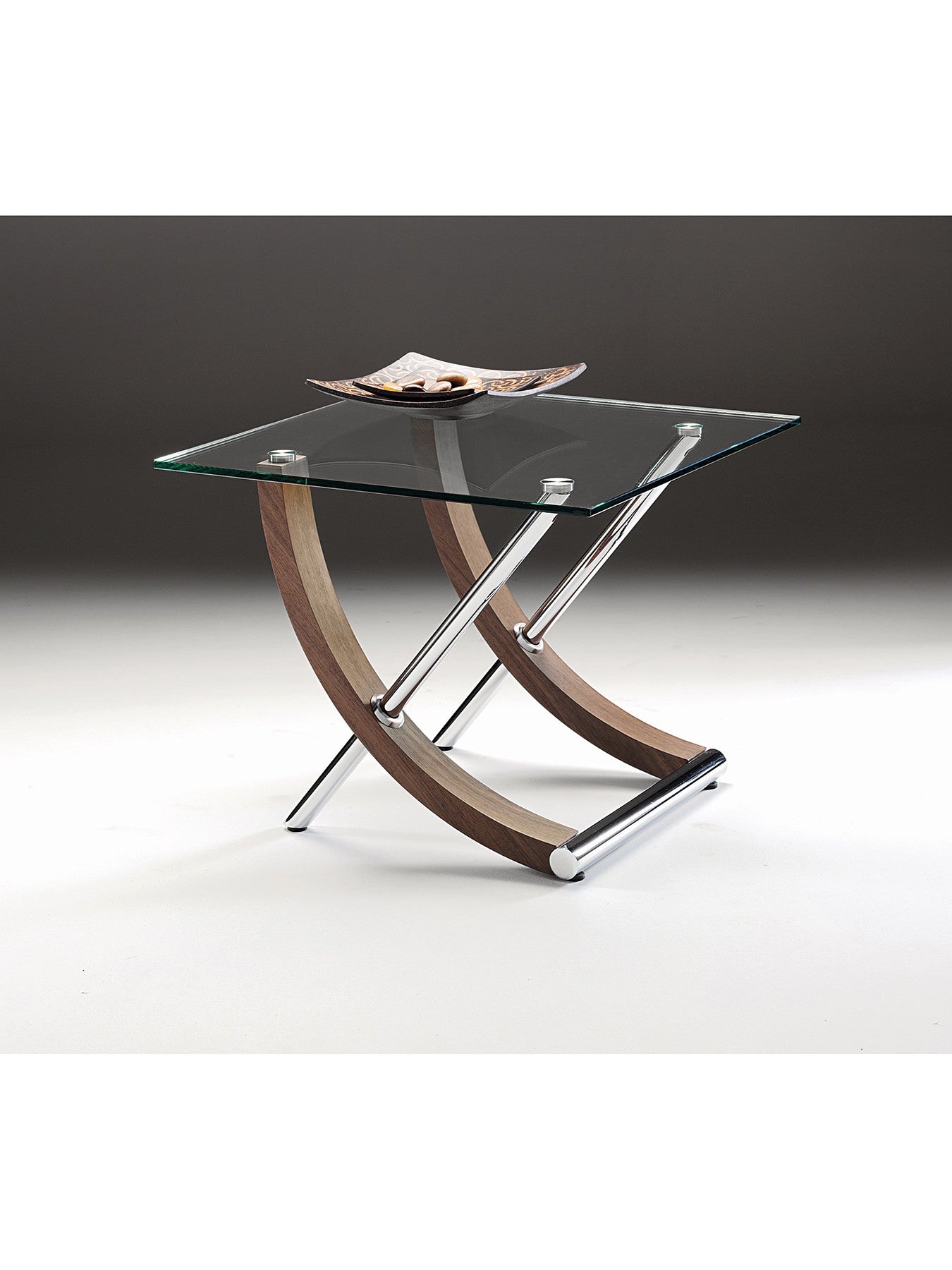 Tusk Glass Top Lamp Table