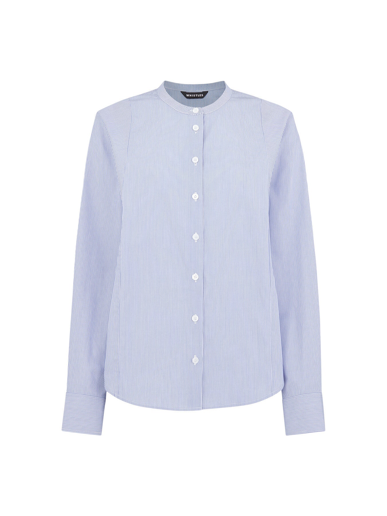 Stripe Grandad Collar Shirt