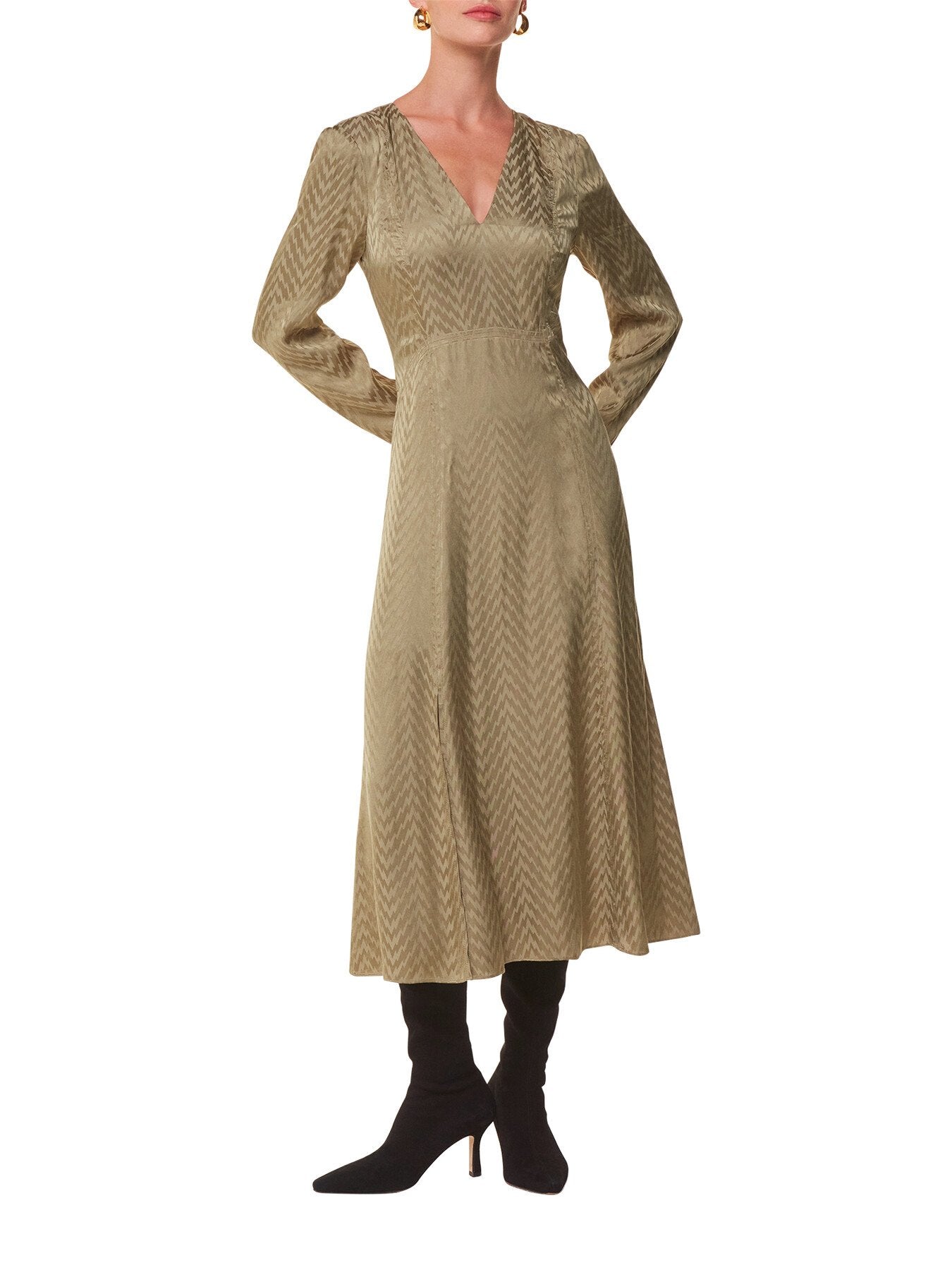 Jacquard Zig Zag Print Dress