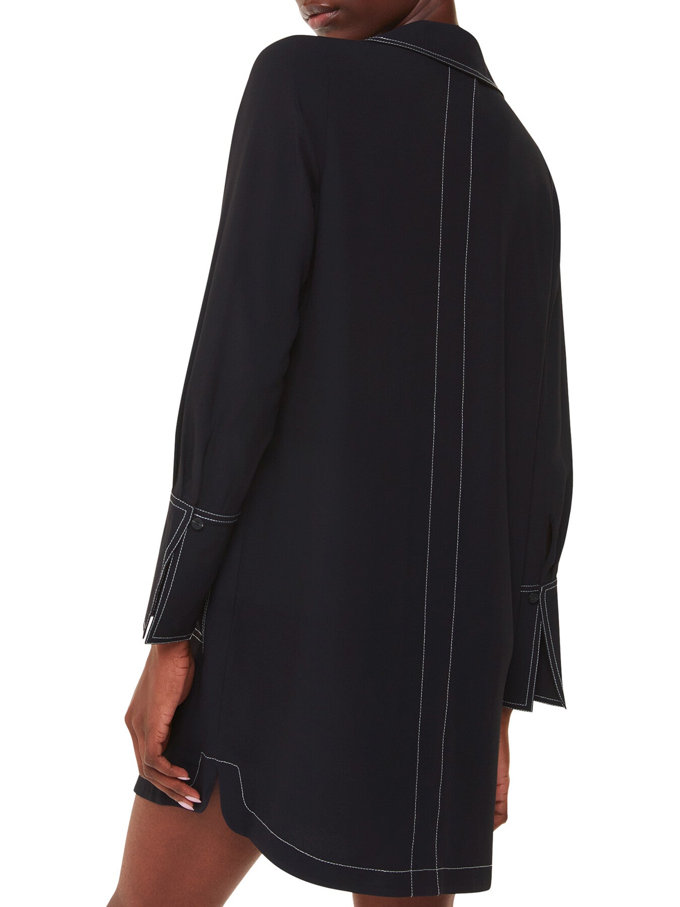 Topstitch Detail Shirt Dress