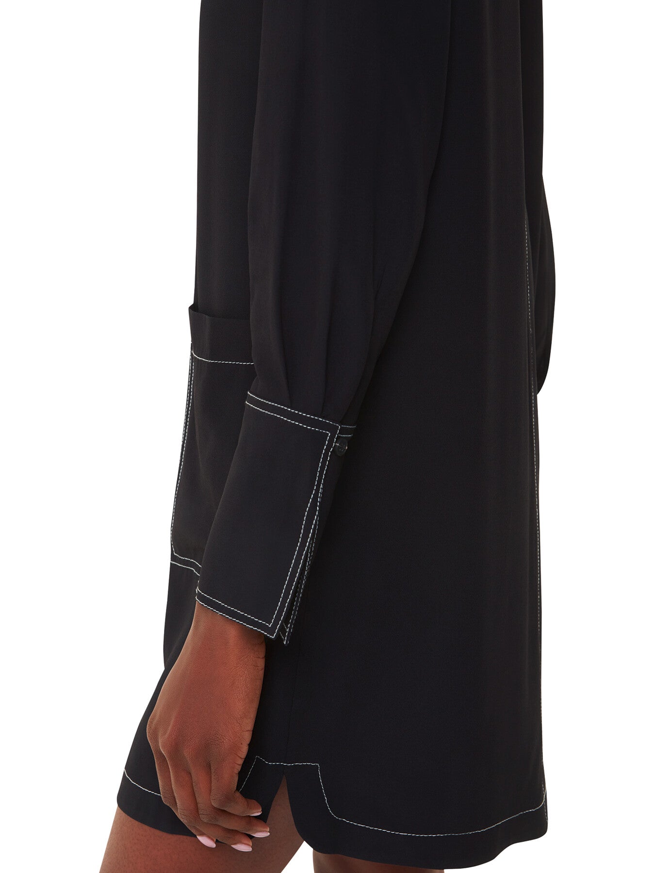 Topstitch Detail Shirt Dress