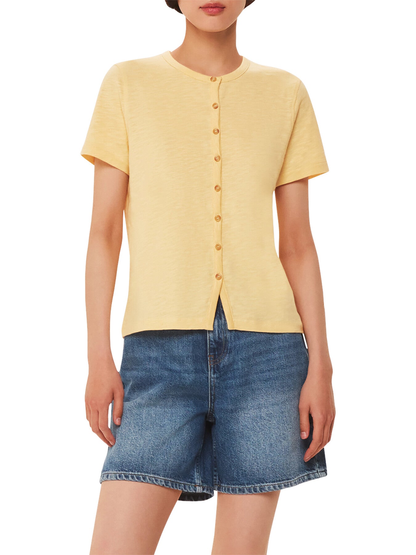 Isla Round Neck Button Tee