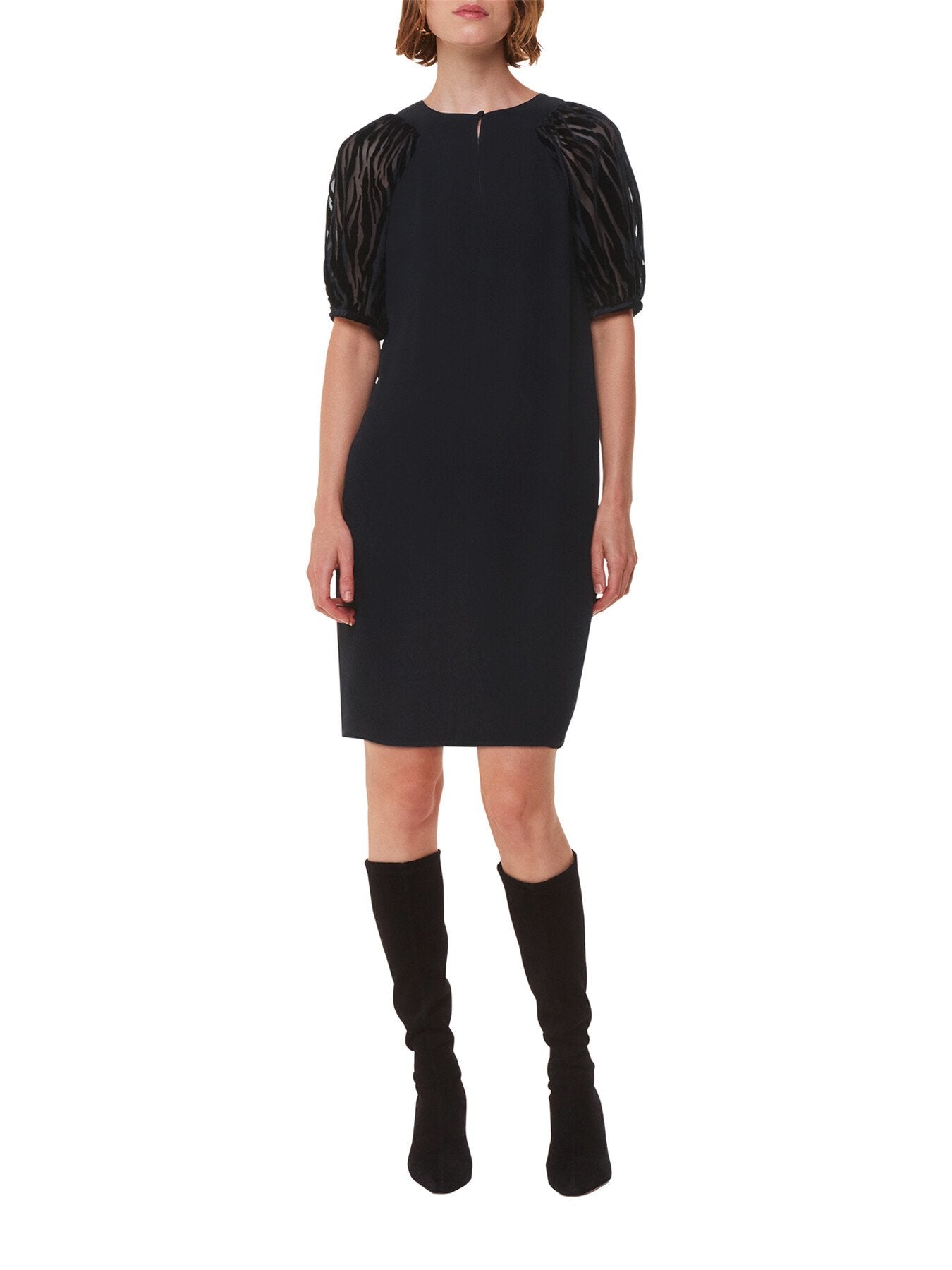 Lucy Zebra Velvet Sleeve Dress