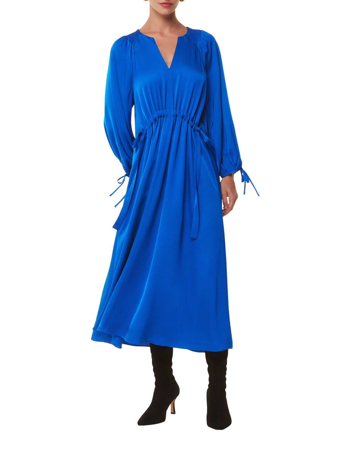 Molly Satin Ruched Dress