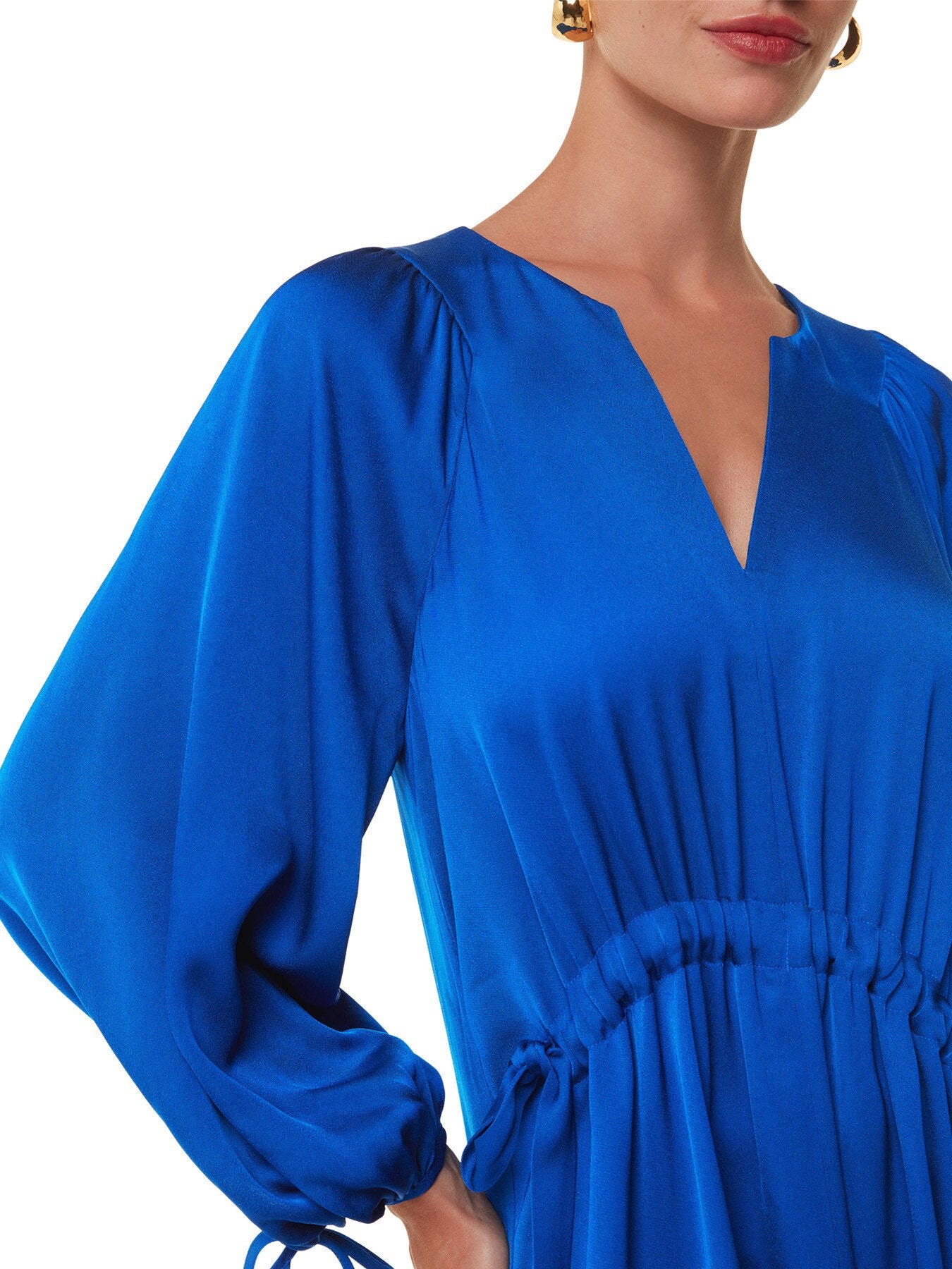 Molly Satin Ruched Dress