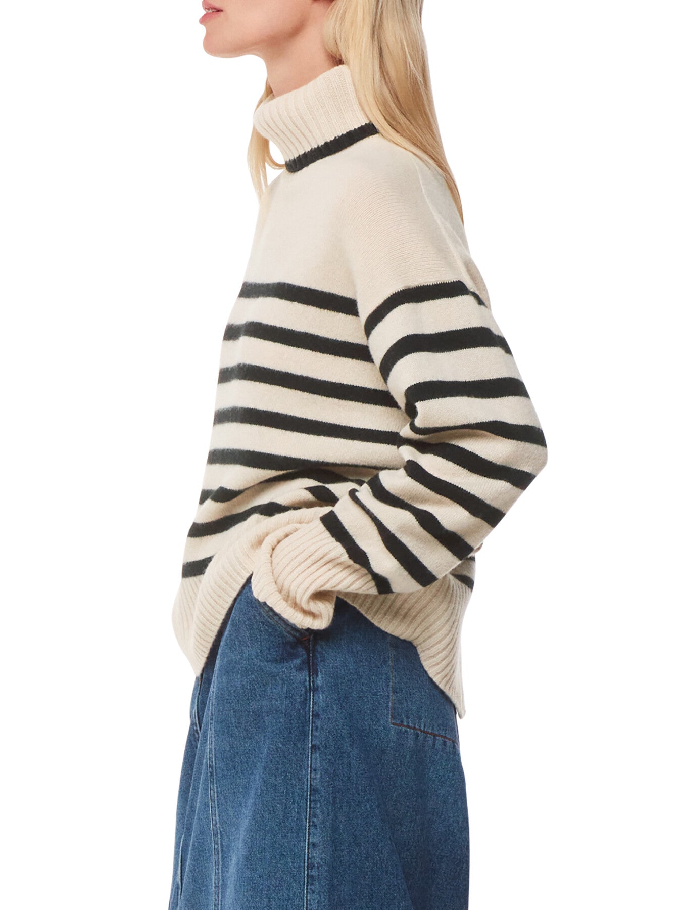 Stripe Wool Roll Neck