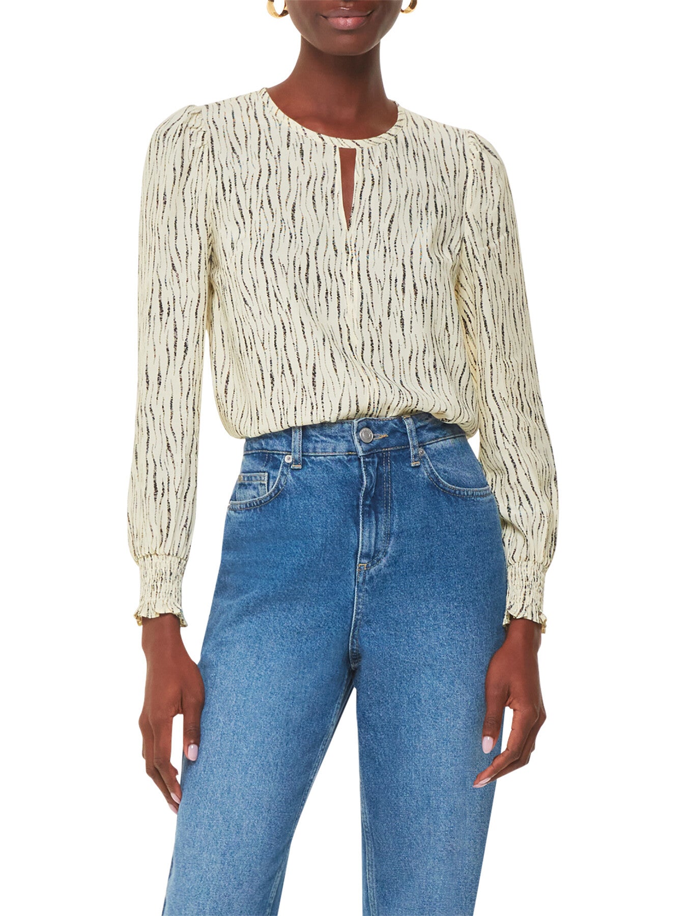 Shibori Stripe Detail Blouse