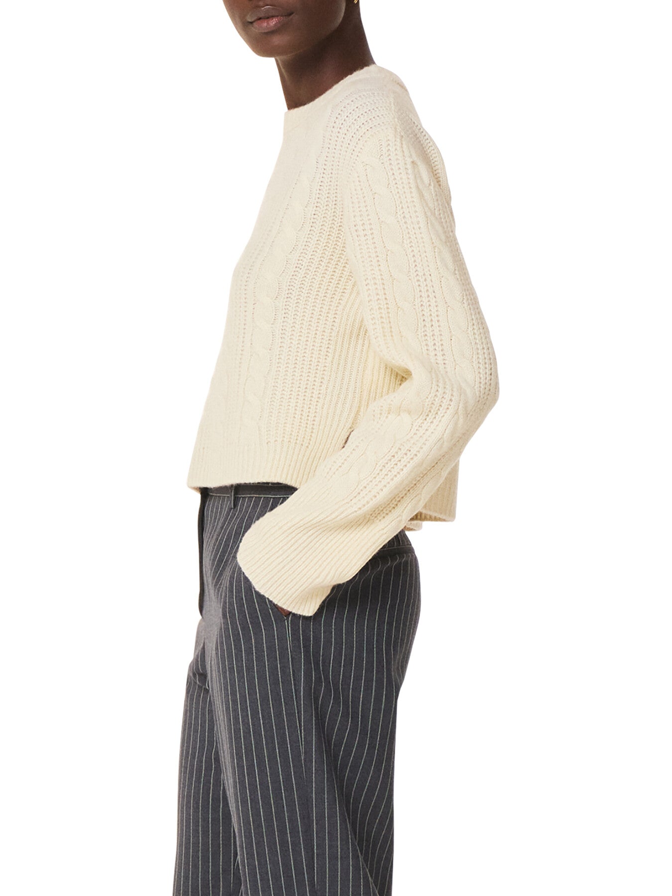 Cable Detail Crew Neck Knit
