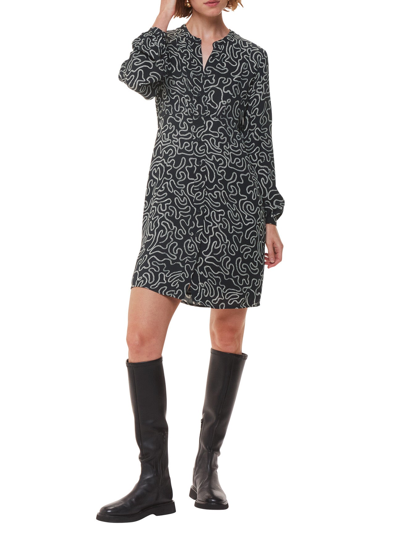Chain Print Flippy Dress