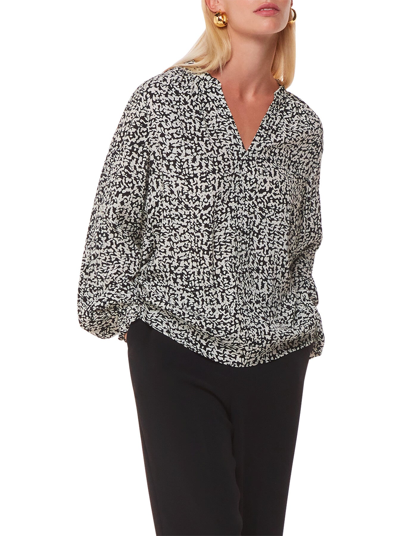 Scribble Print Blouse