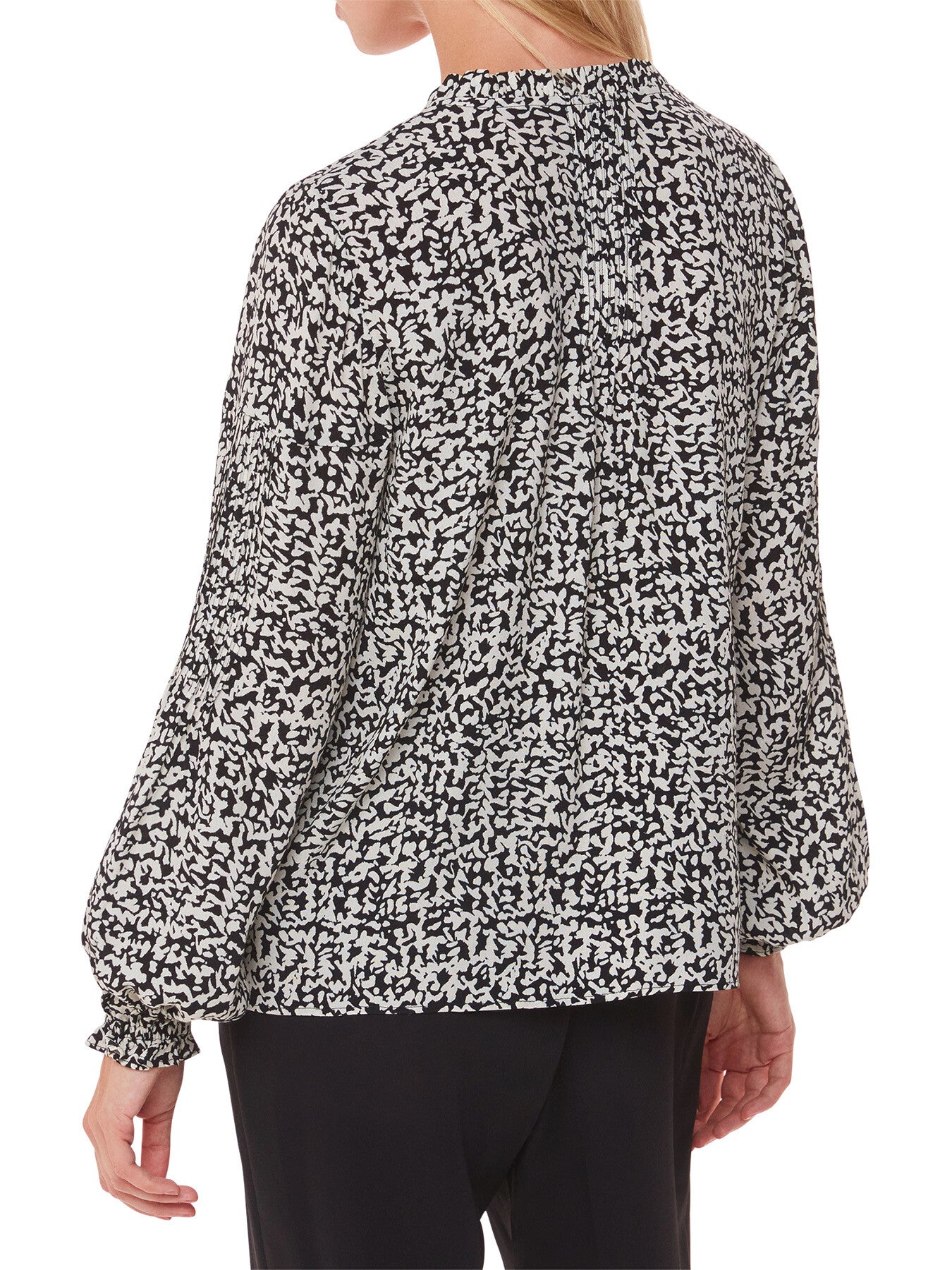 Black/Multi Scribble Print Blouse