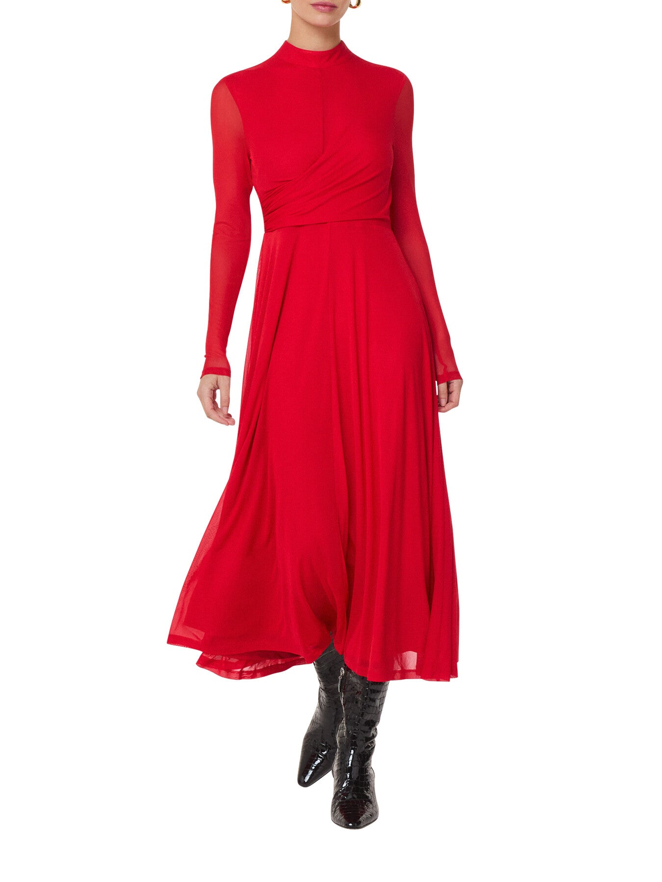 Arabella Ruched Mesh Dress