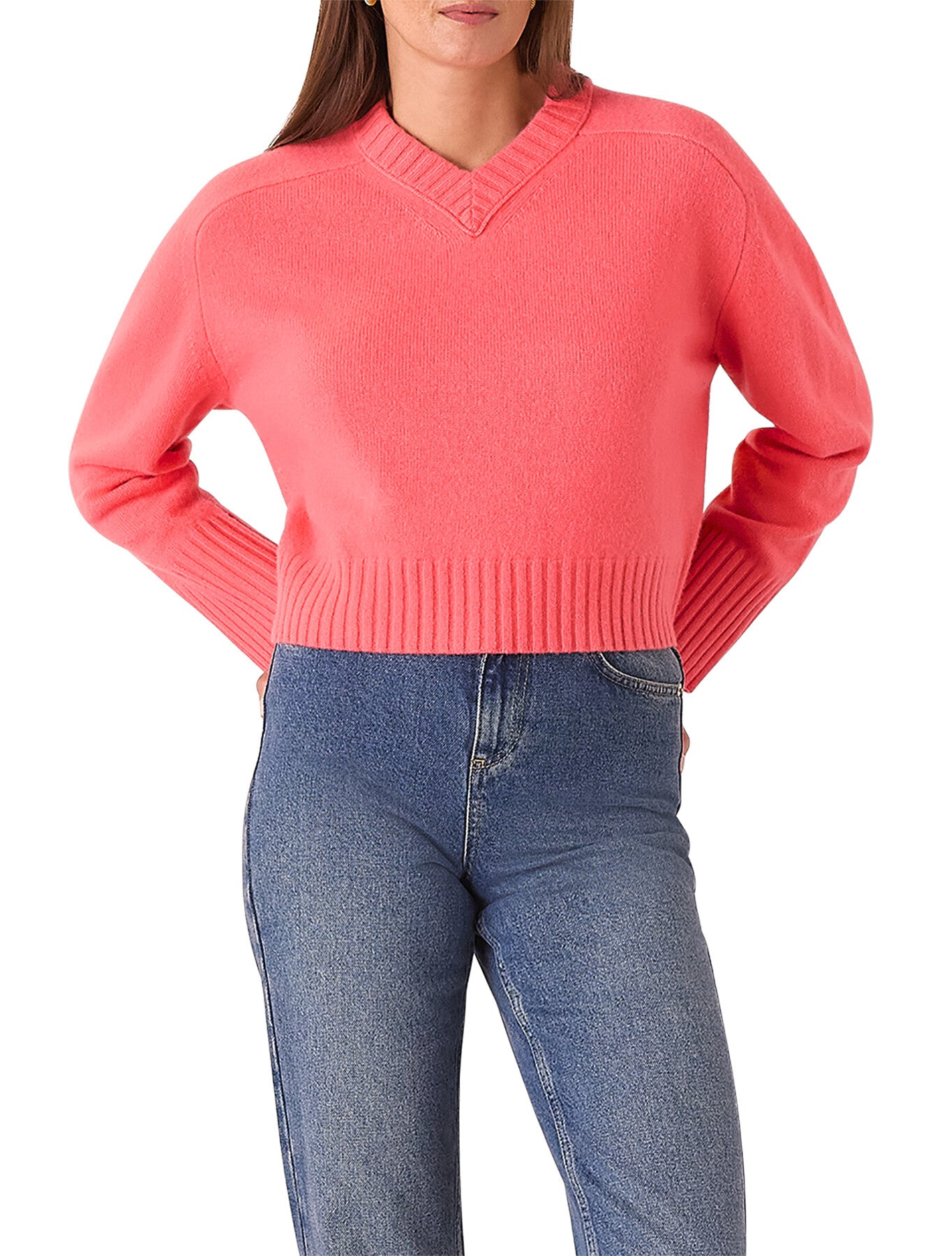 Wool V Neck Knitted Jumper