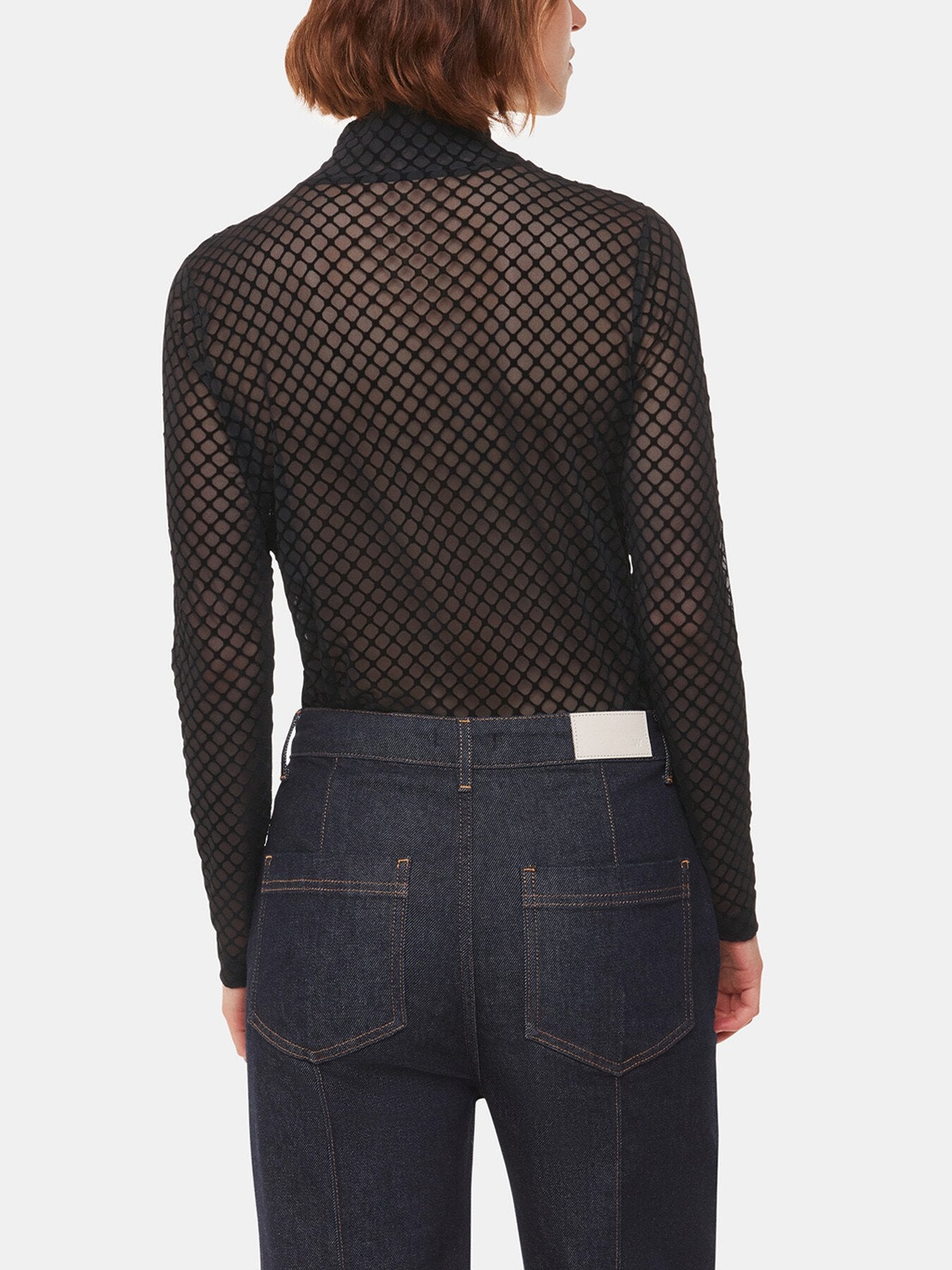 Checked Flocked Mesh Top