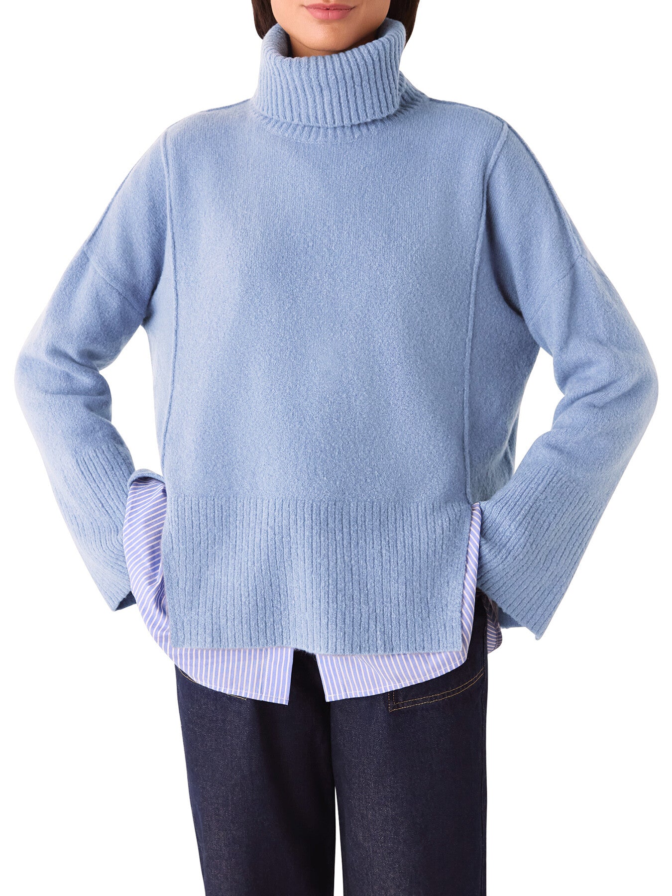 Wool Mix Roll Neck Knit