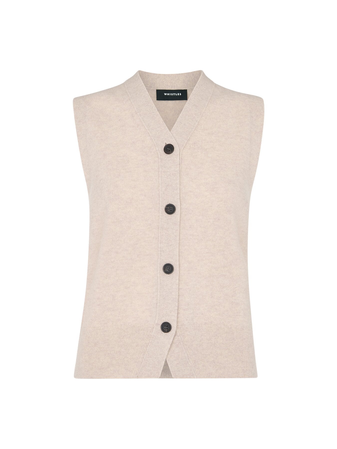 Wool V Neck Button Front Tank