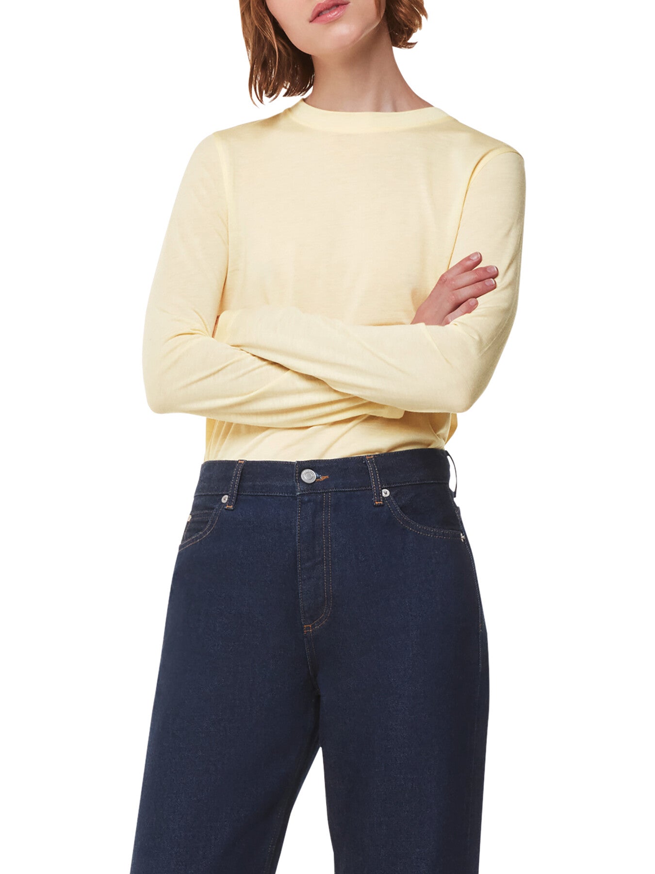 Wool Blend Crew Neck Top