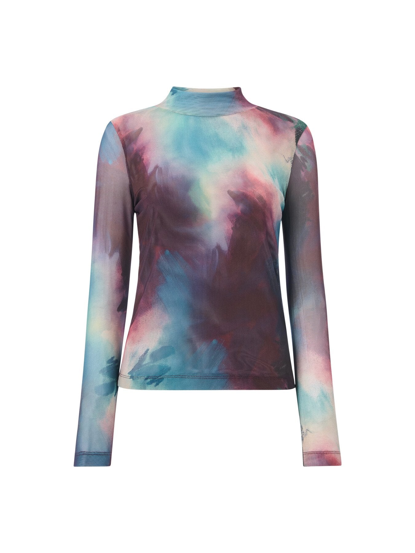 Oil Print Mesh Top