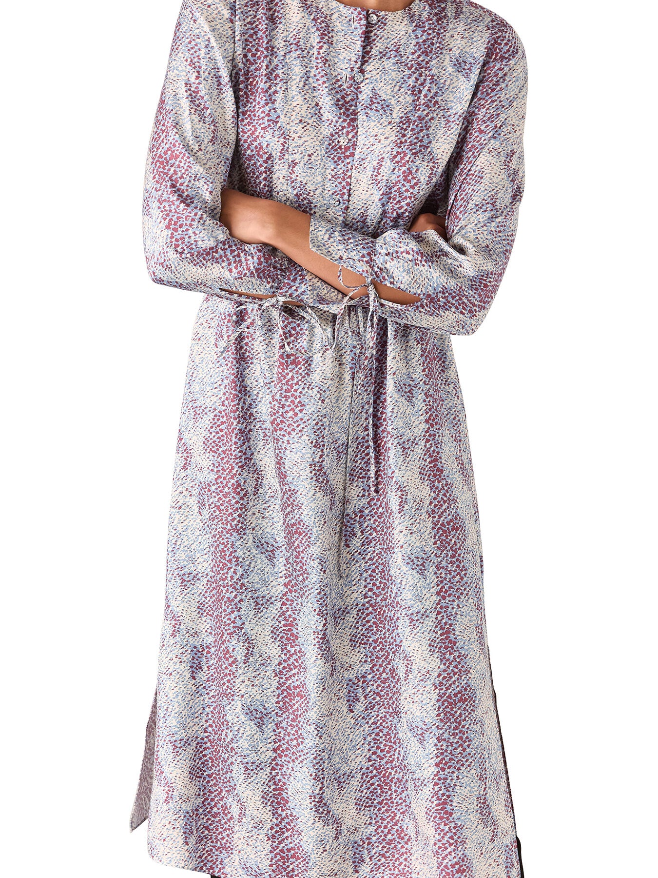 Mottled Snake Print Midi Dress