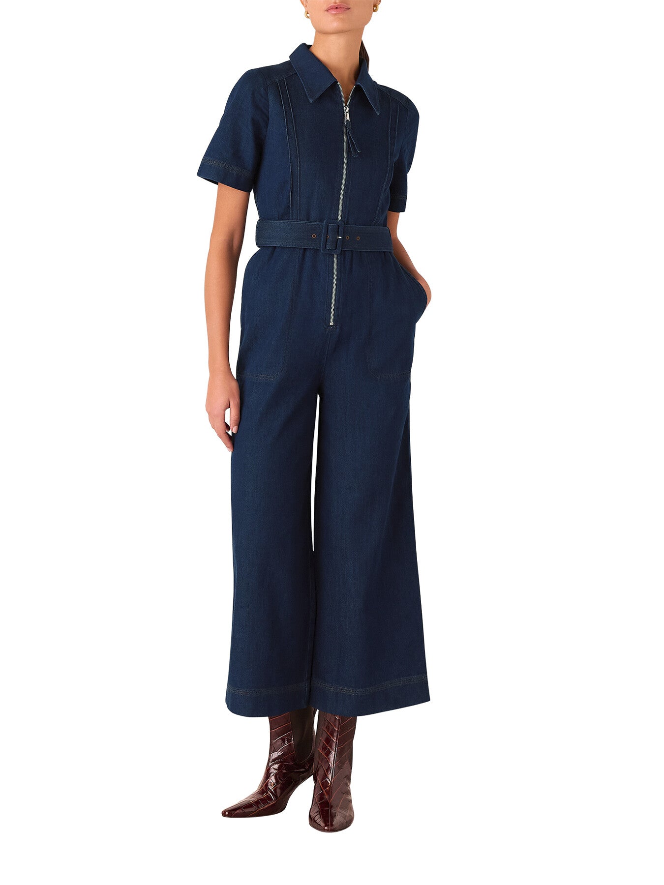 Pintuck Belted Jumpsuit