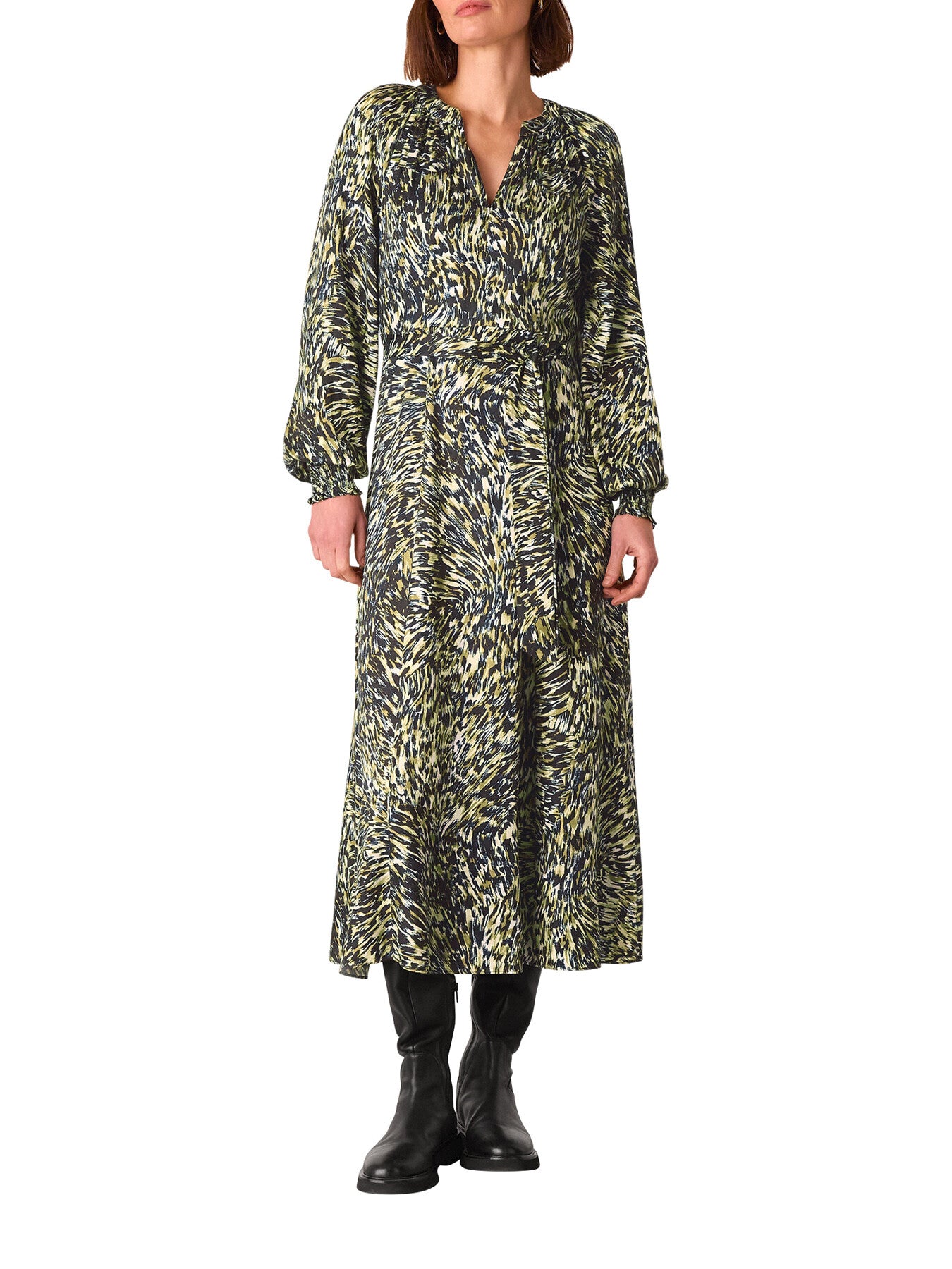Leopard Swirl Midi Dress