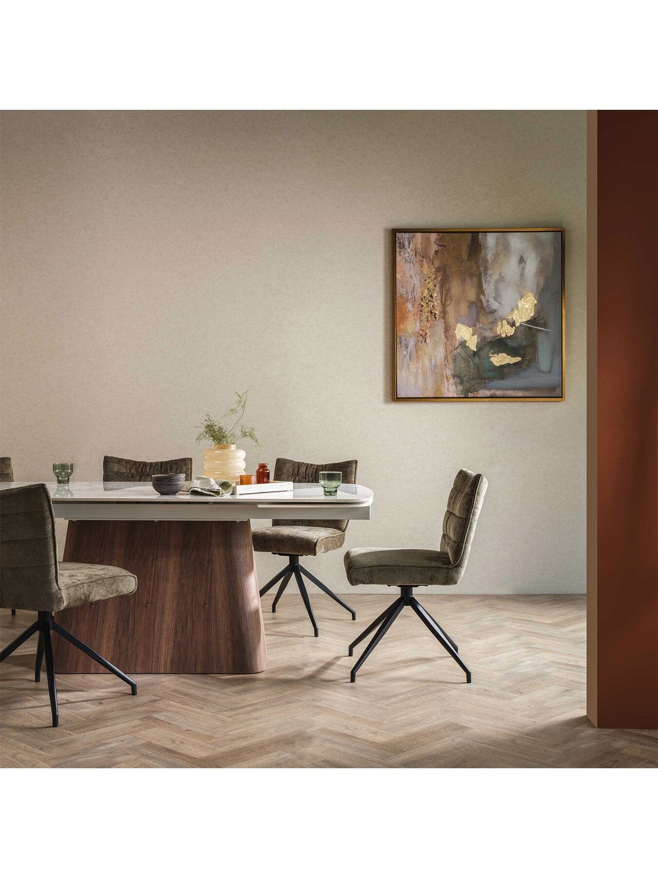 Edvin Fabric Stitched Dining Chair