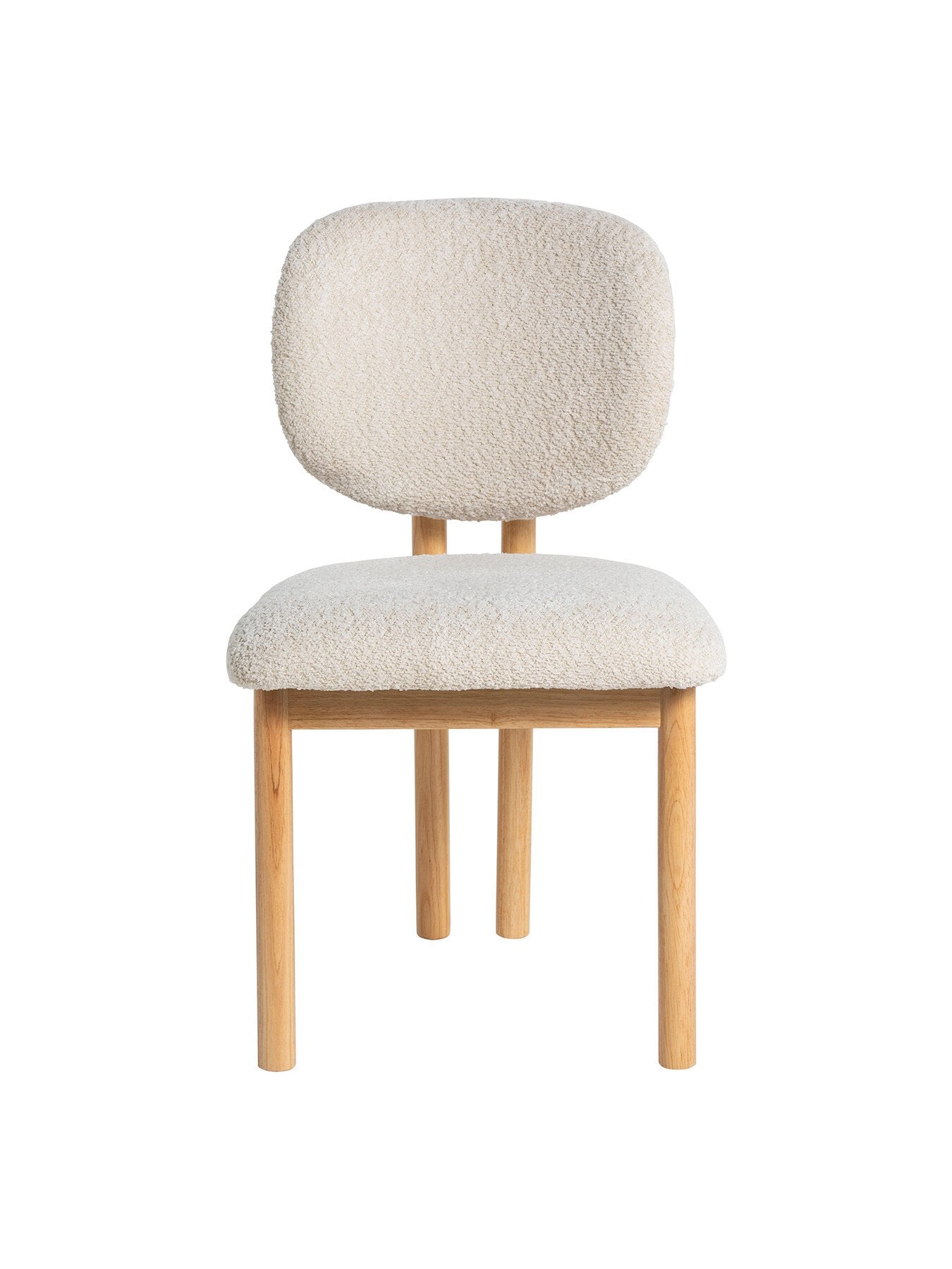 Erin Curved White Fabric Open Back Dining Chair With