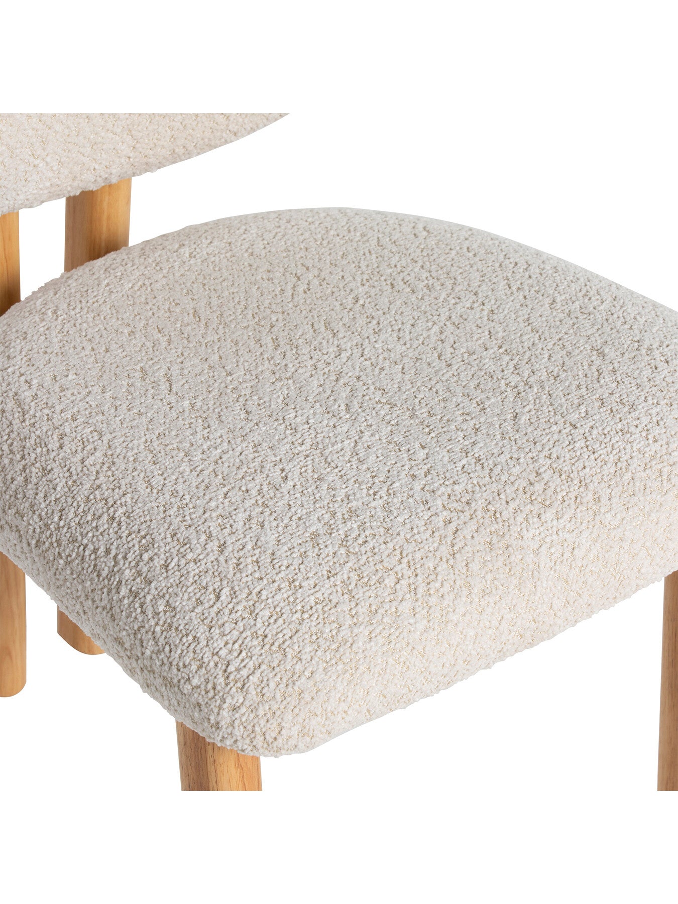 Erin Curved White Fabric Open Back Dining Chair With