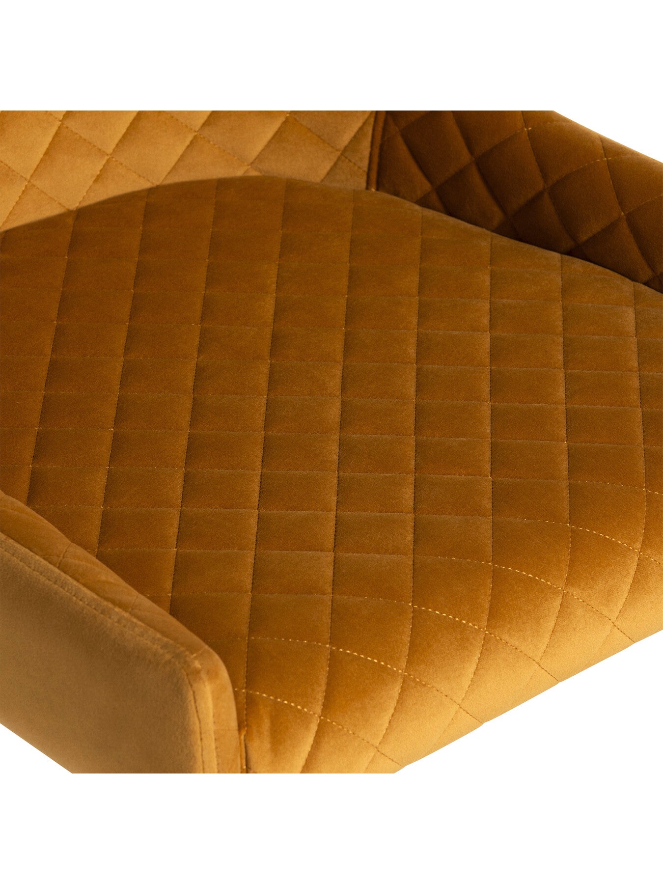 Rivington Golden Velvet Quilted Dining Chair