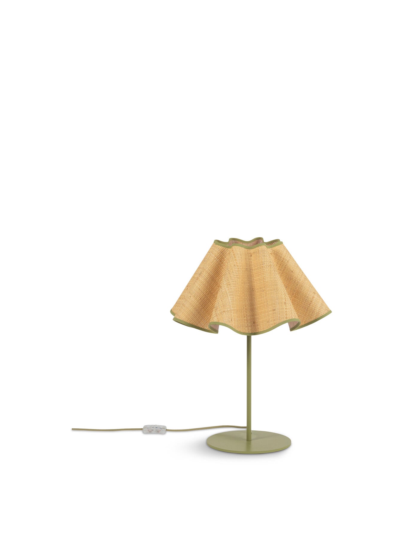 Raffia Table Lamp Natural/Green