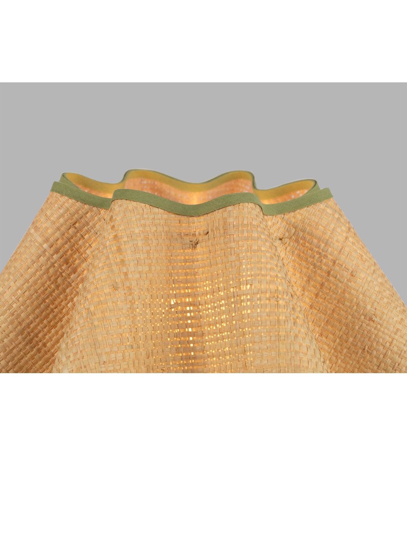Raffia Table Lamp Natural/Green