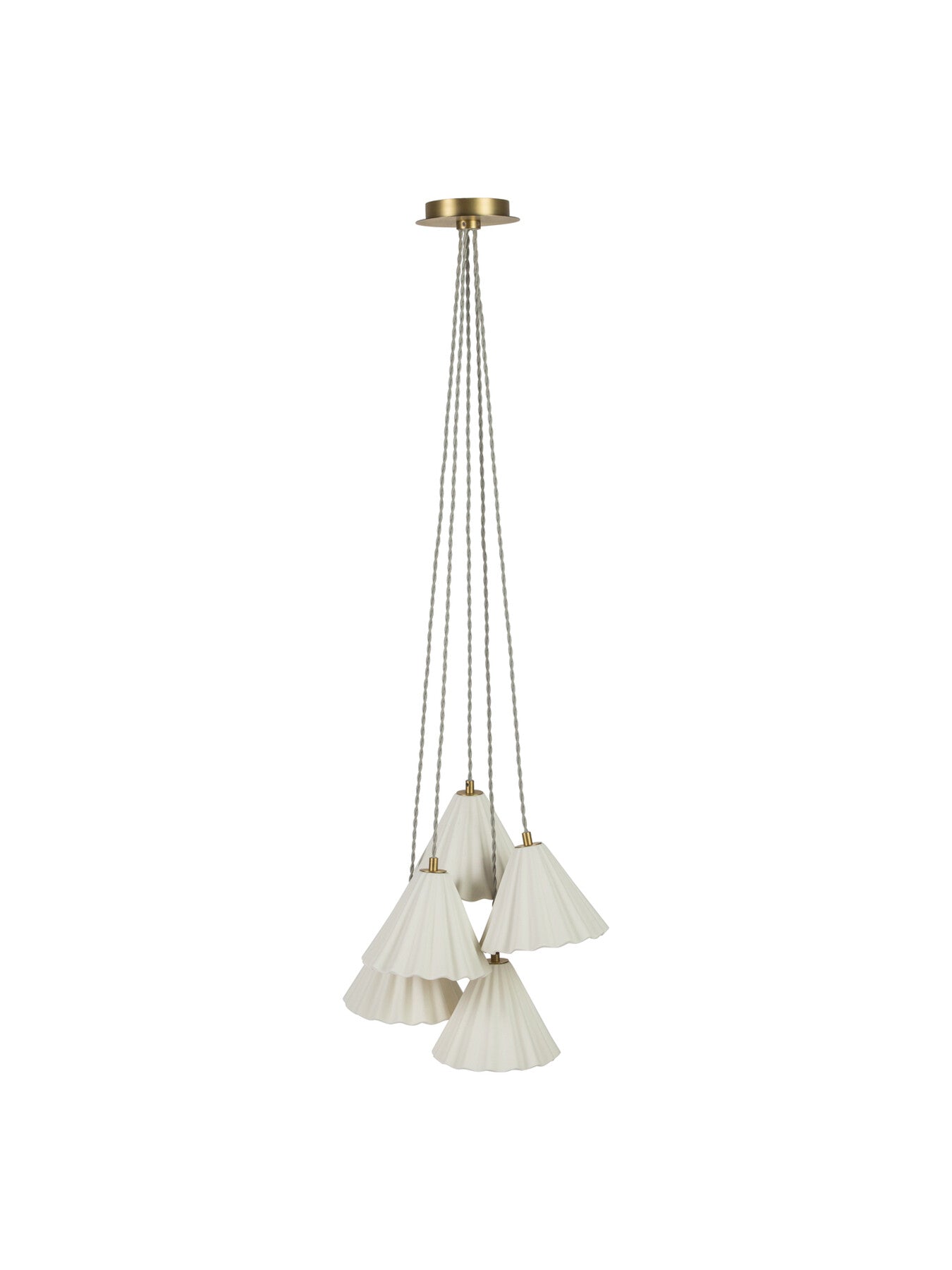 Monroe Porcelain 5 Light Chandelier White/Brushed Gold
