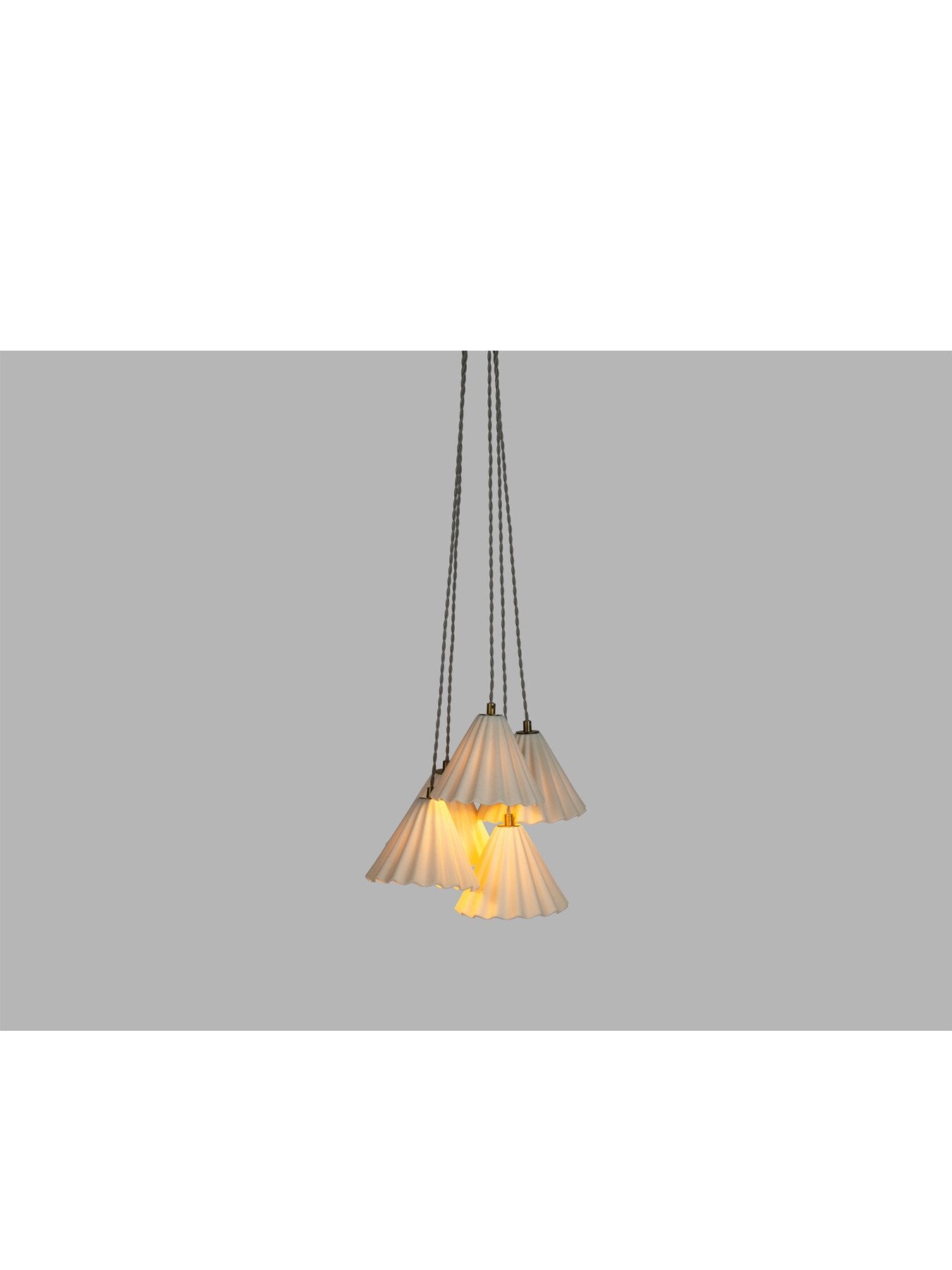 Monroe Porcelain 5 Light Chandelier White/Brushed Gold