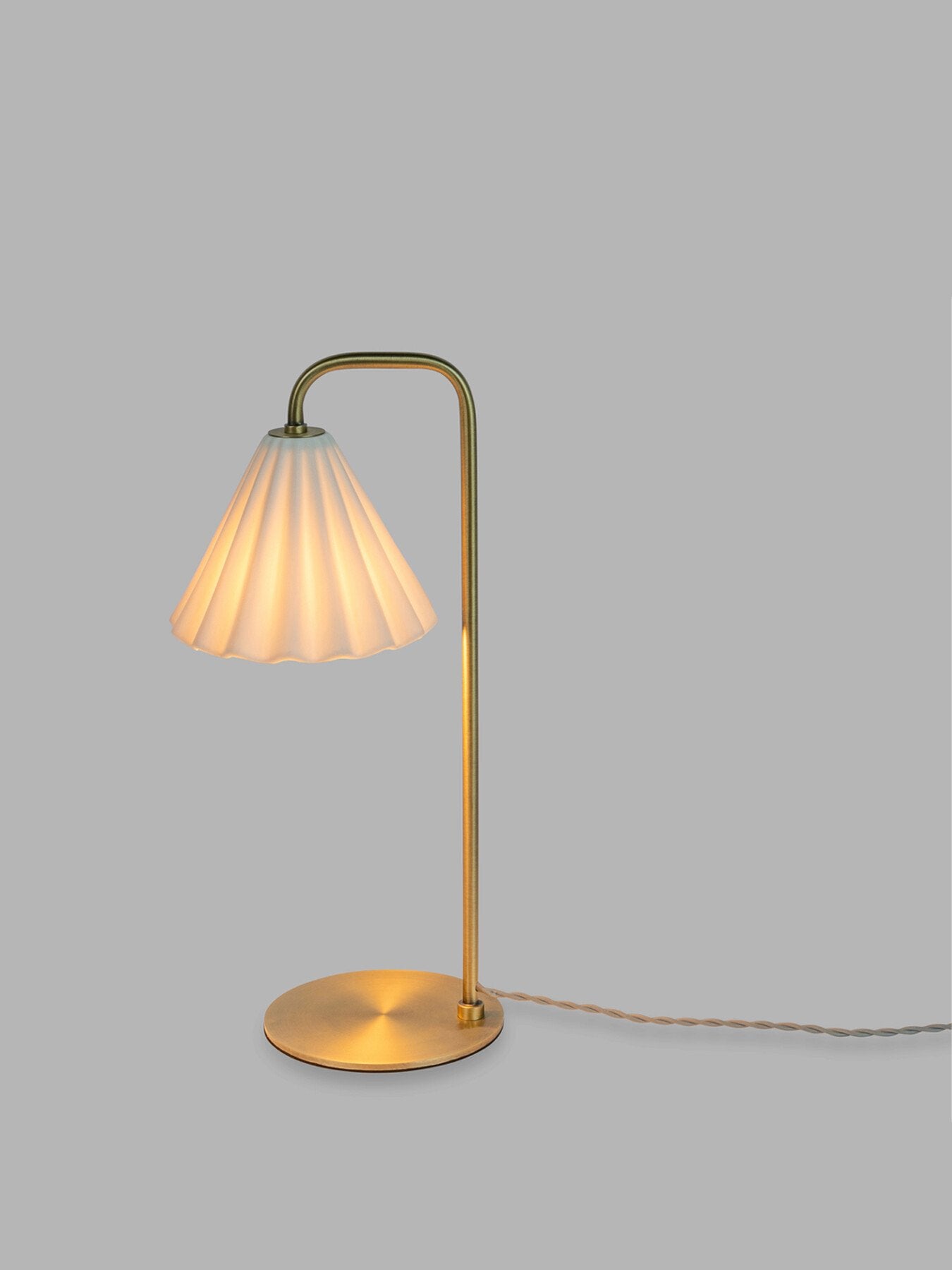 Monroe Porcelain Table Lamp White/Brushed Gold