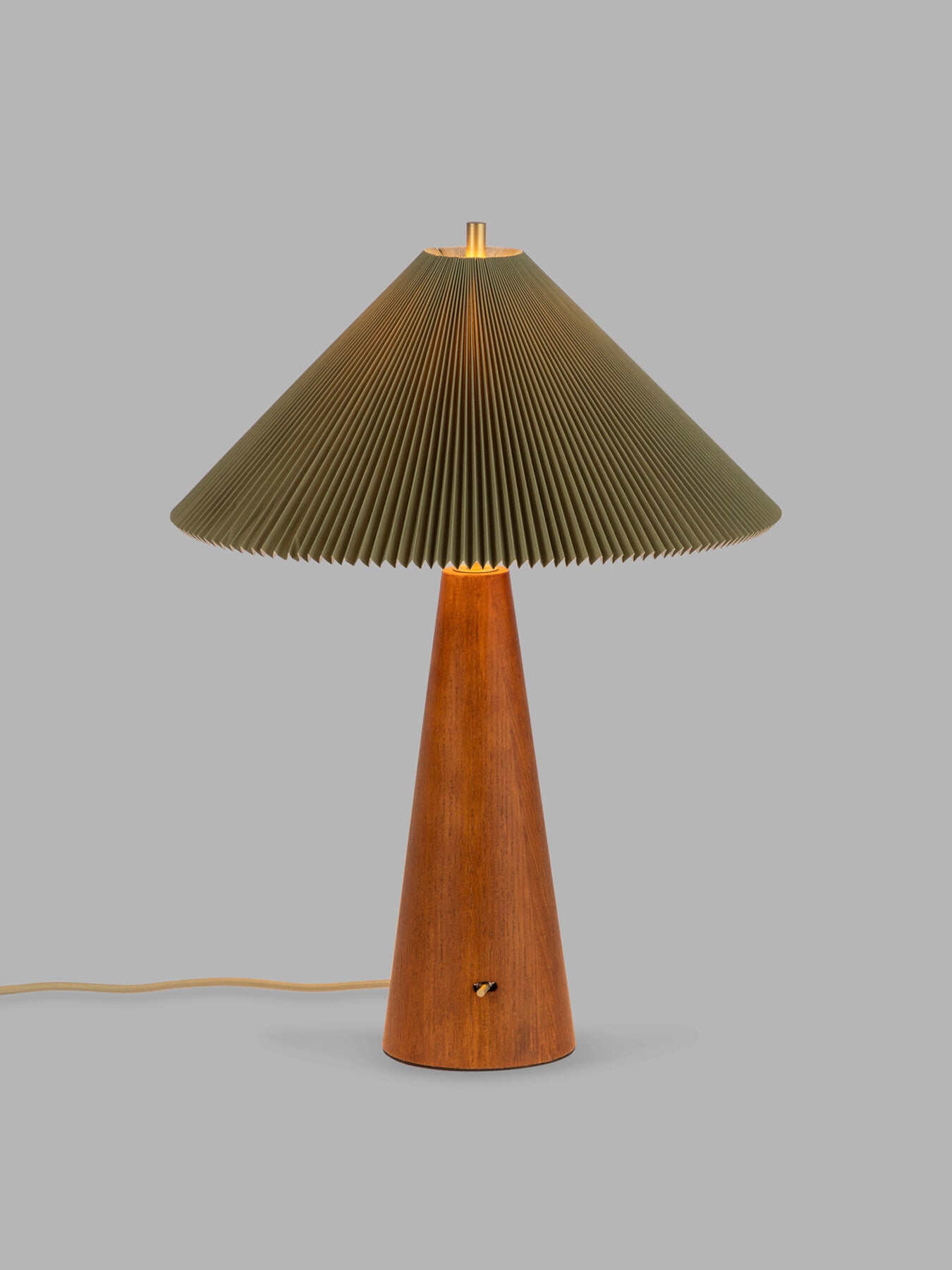 Woodland Table Lamp Sage Pleat/Wood