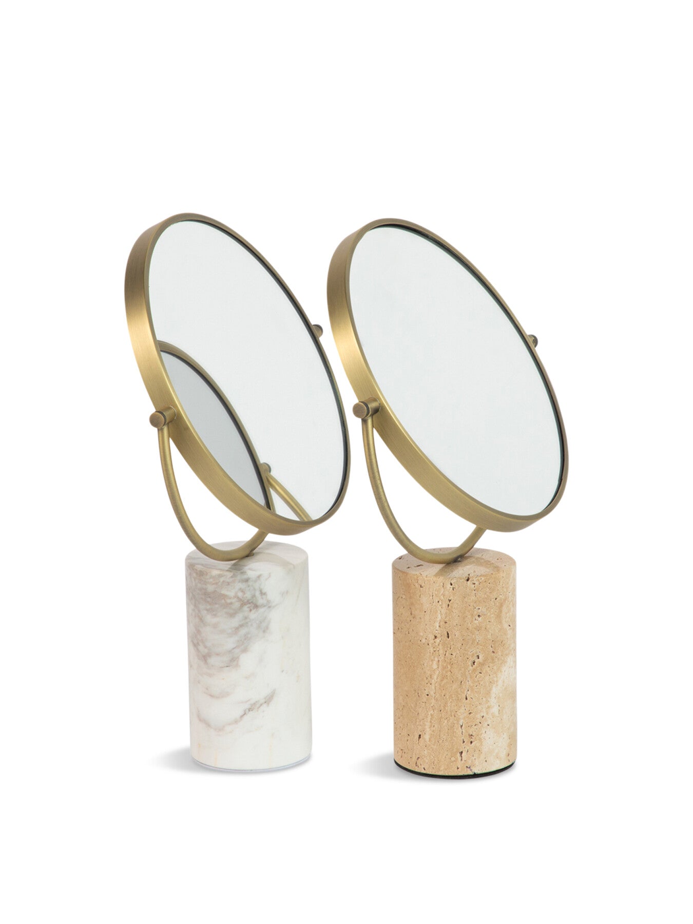 Column Vanity Mirror Travertine