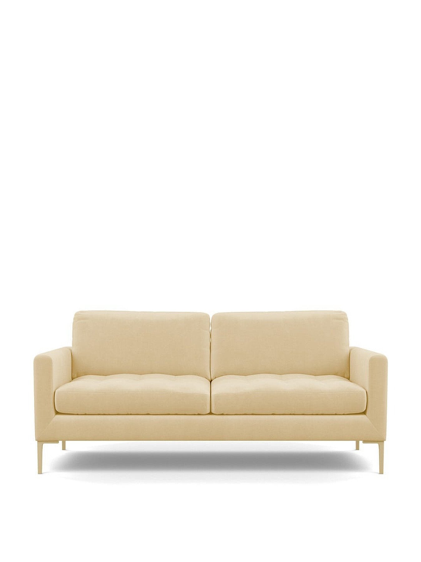 Eton 3 Str Sofa Smart Luxe Velvet Biscuit Brass Feet