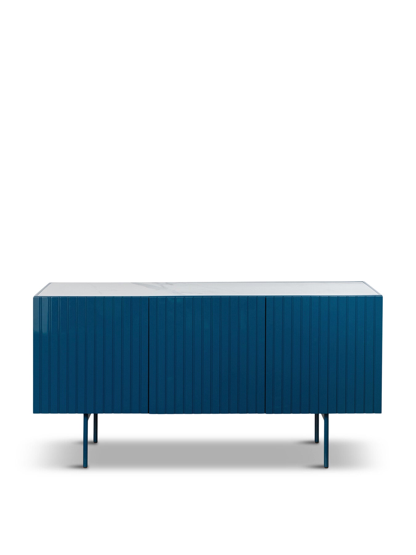 Riga Sideboard White Ceramic High Gloss Blue