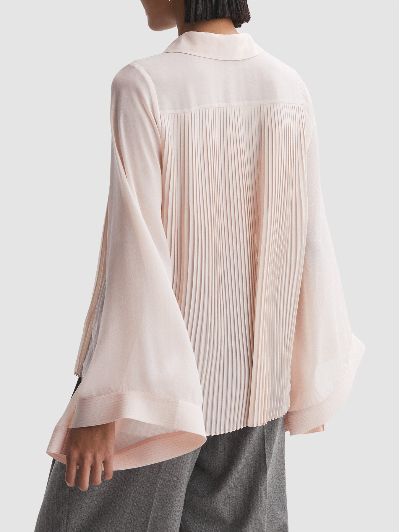 Magda Pleated Flared Sleeve Blouse