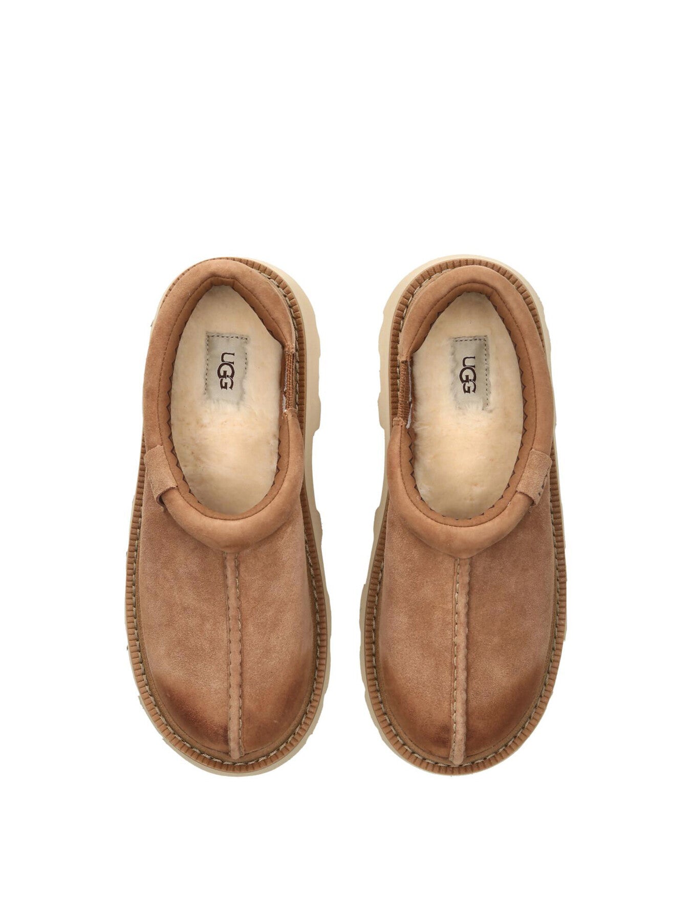 Tasman Lug Suede Mules Rust