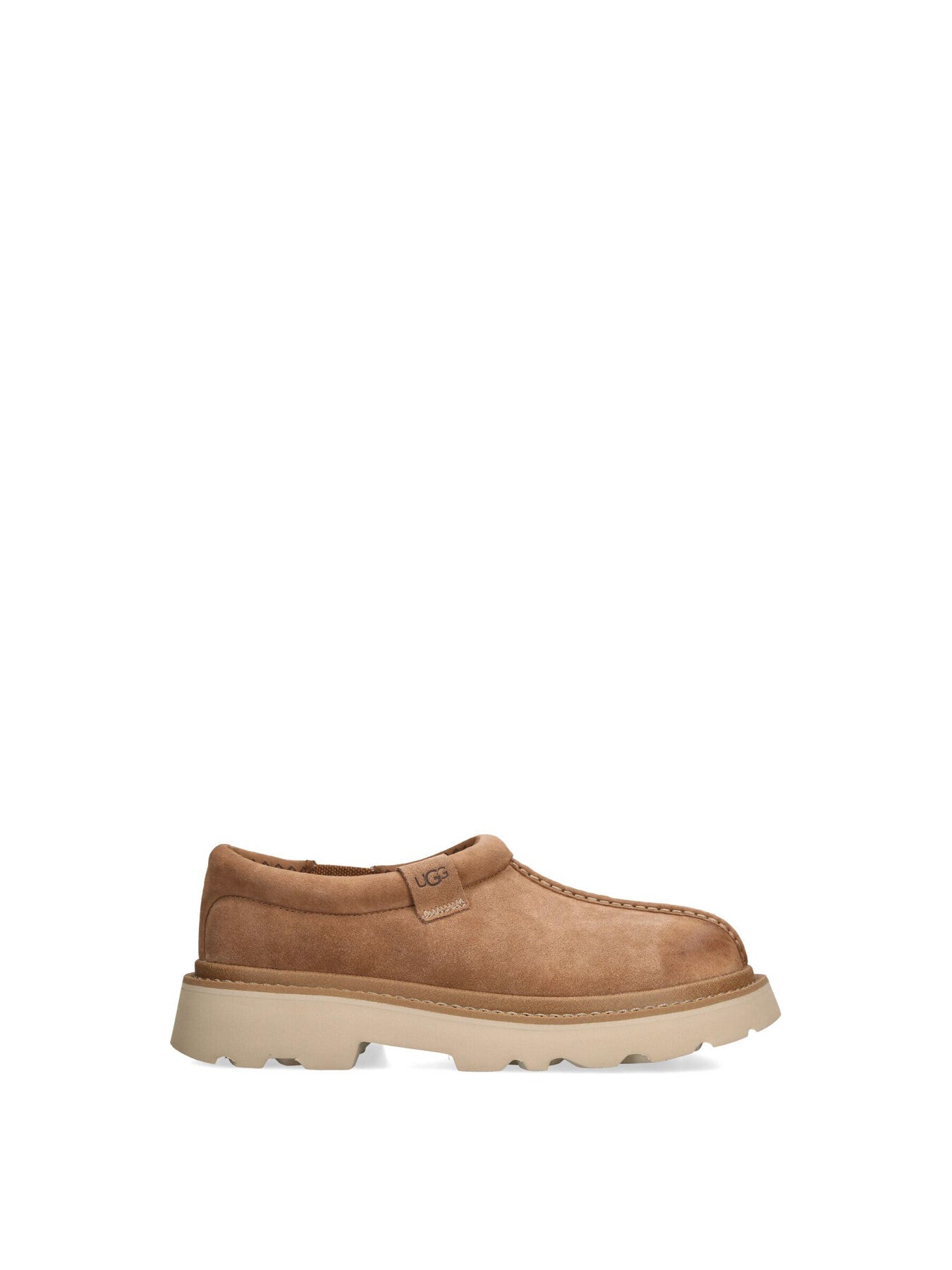 Tasman Lug Suede Mules Rust