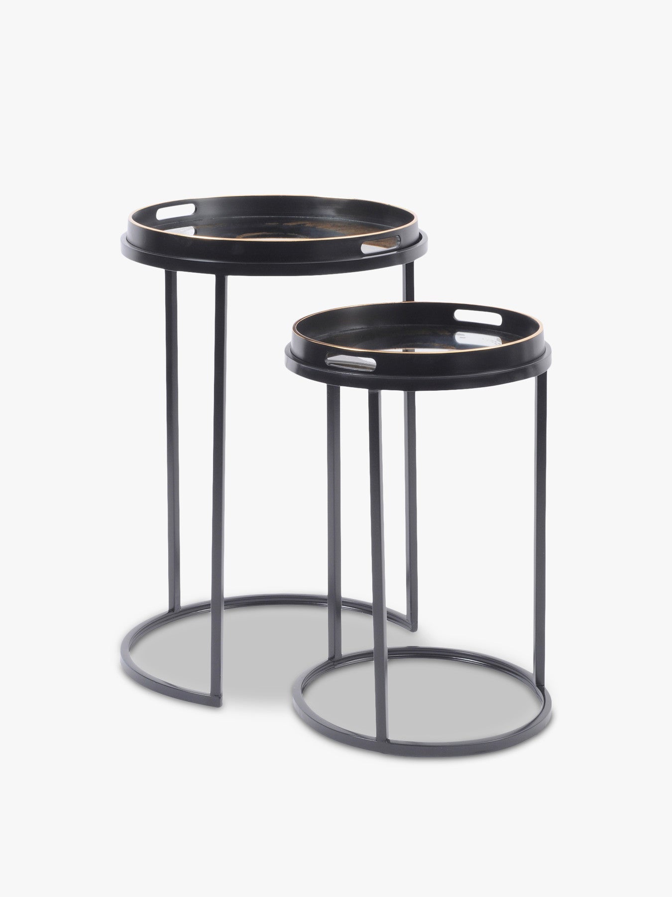 Set of 2 Gold Swirl Tables